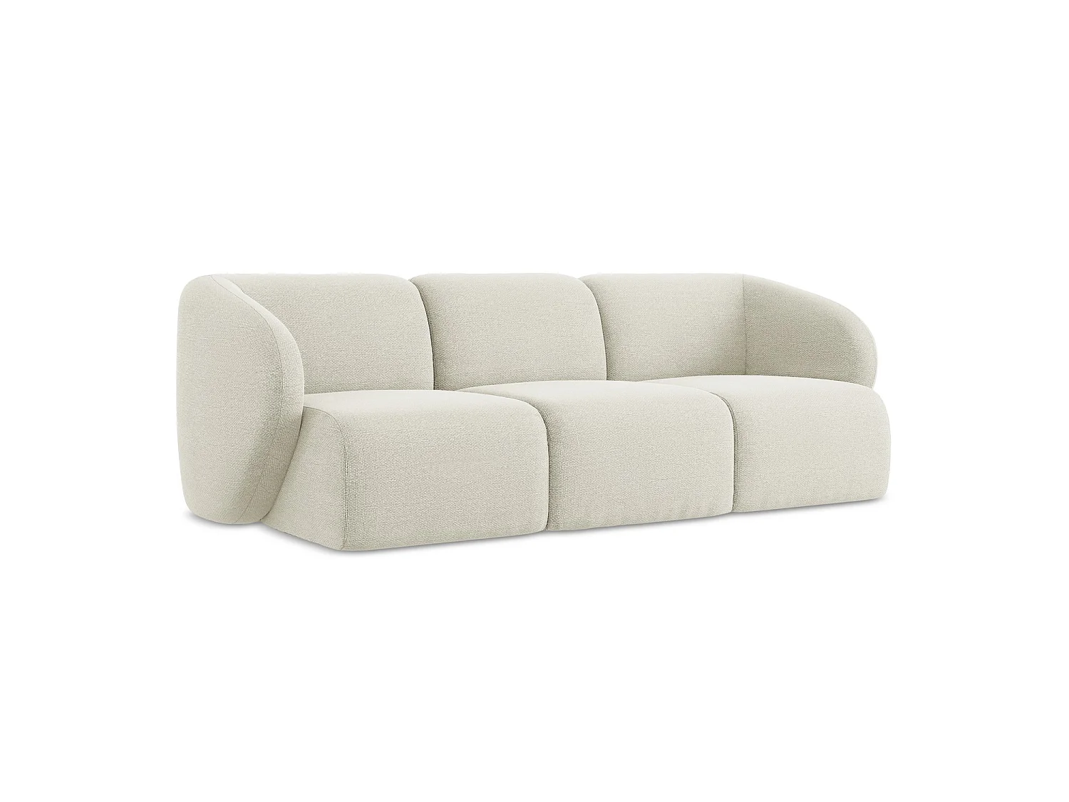 3-osobowa kanapa modułowa – z tkaniny bouclé – piaskowy – CERVO 4167978