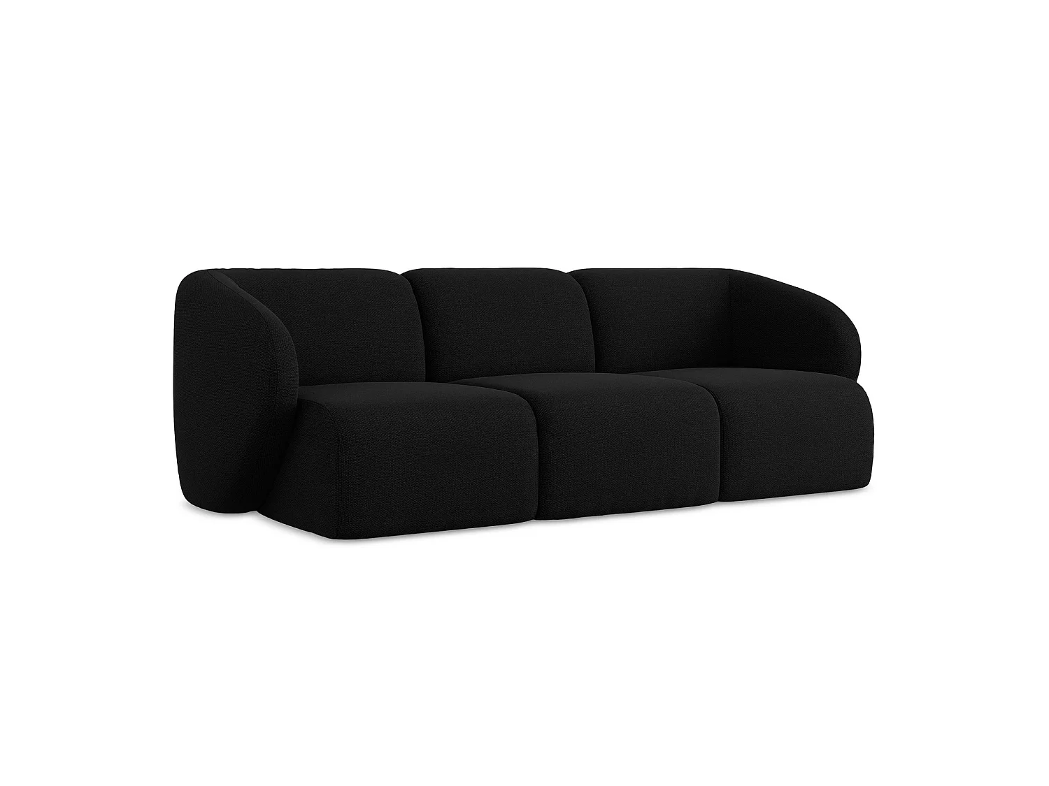 3-osobowa kanapa modułowa – z tkaniny bouclé – czarny – CERVO 4168173