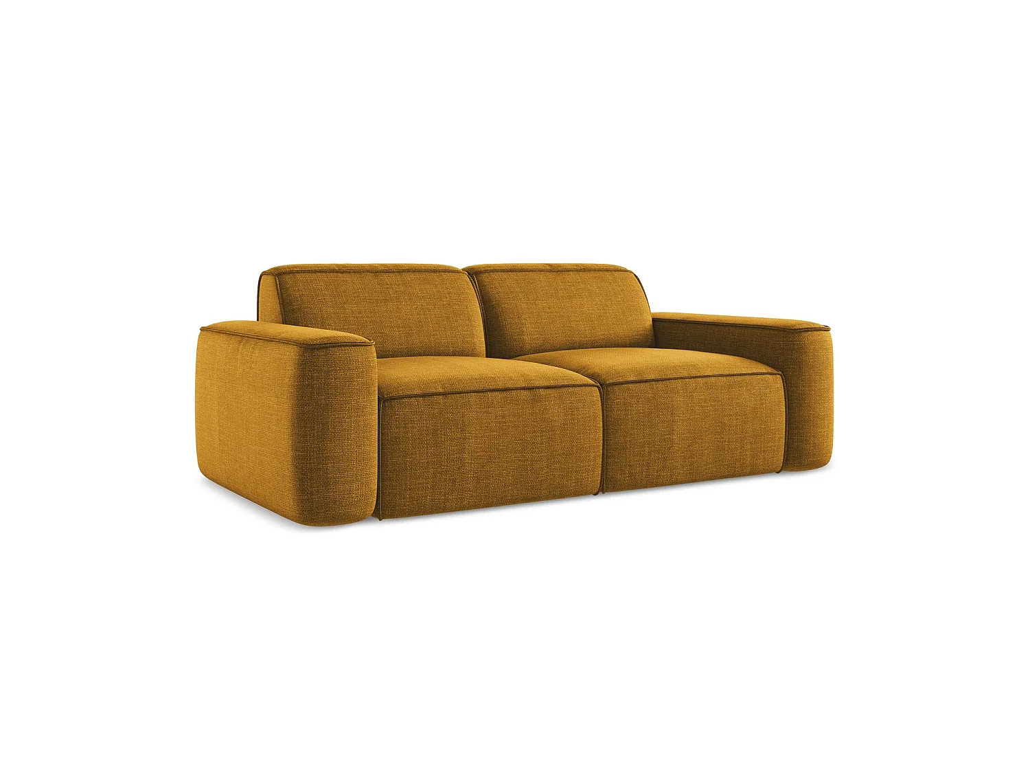 3-osobowa kanapa modułowa - z tkaniny strukturalnej - musztardowy - MELISSA 4542258 - obrazek 1