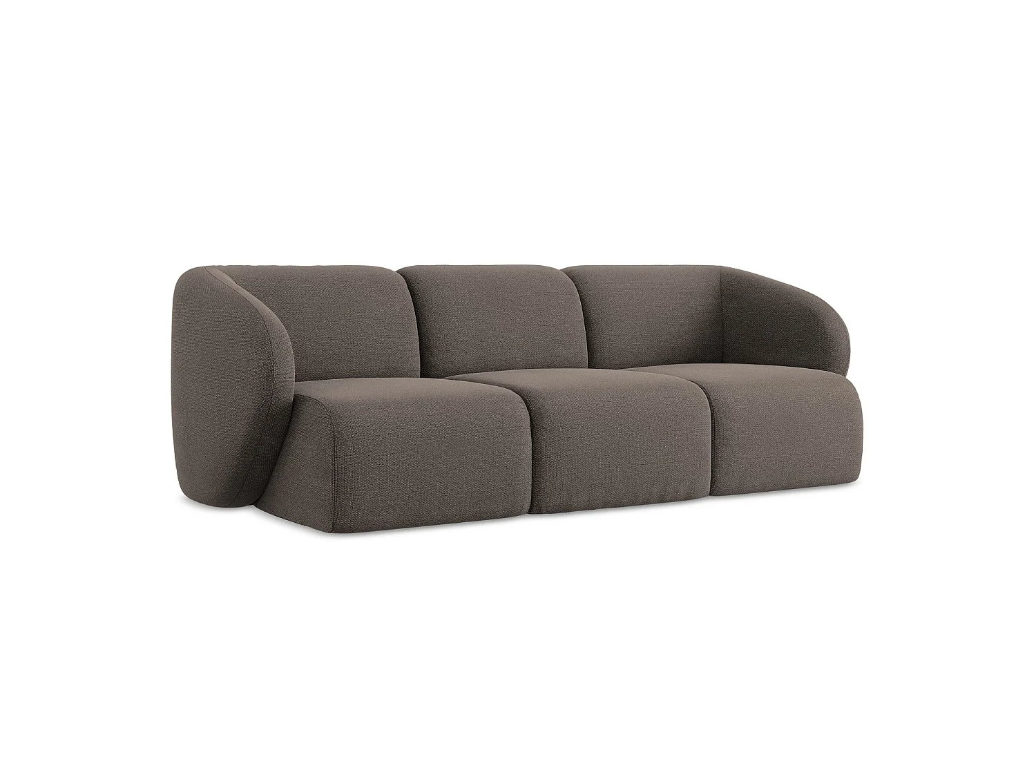3-osobowa kanapa modułowa – z tkaniny bouclé – czekoladowy – CERVO 4167788