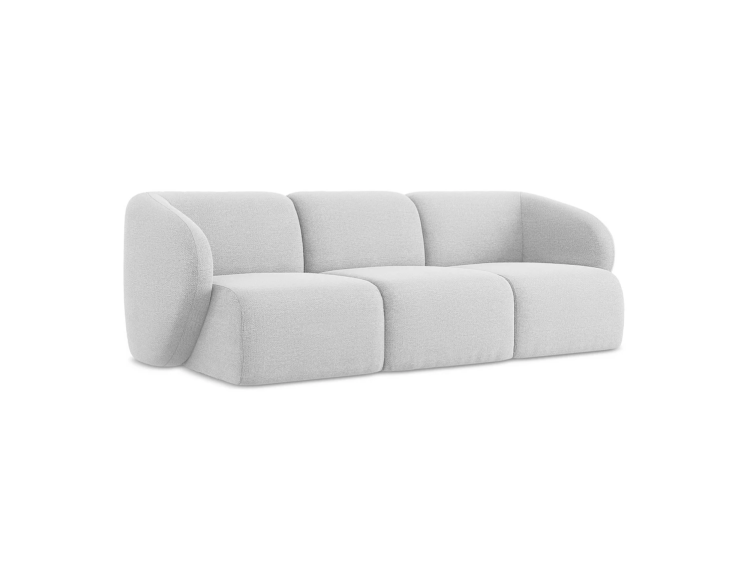 3-osobowa kanapa modułowa - z tkaniny bouclé - srebrny - CERVO 4168406 - obrazek 1