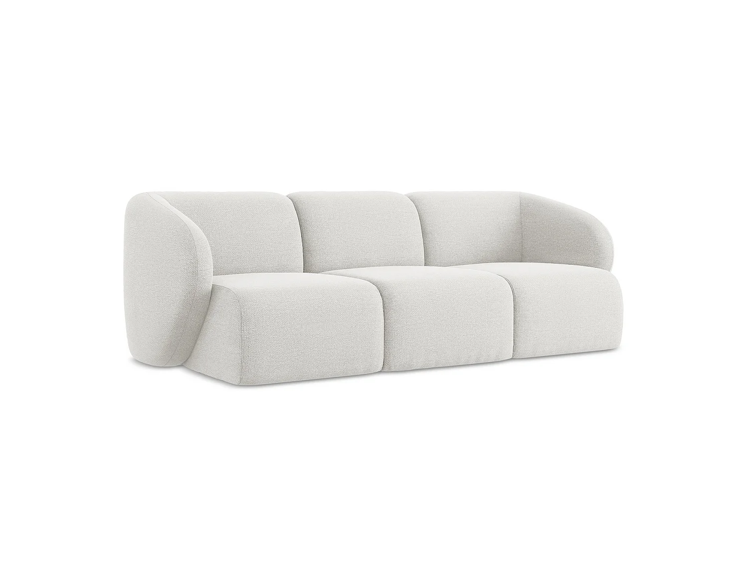 3-osobowa kanapa modułowa – z tkaniny bouclé – biały – CERVO 4168538
