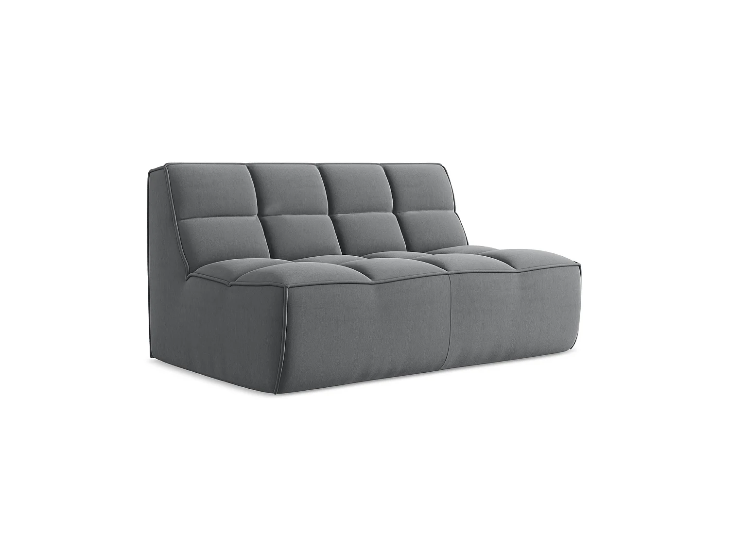 Modułowa sofa 2-osobowa - z tkaniny welwetowej - stalowy - BELLUNO 3701154 - obrazek 1