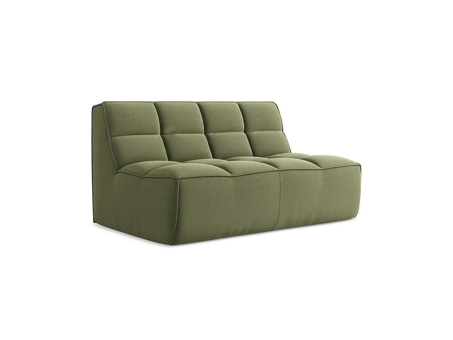 Modułowa sofa 2-osobowa - z tkaniny welwetowej - oliwkowy - BELLUNO 3701457 - obrazek 1