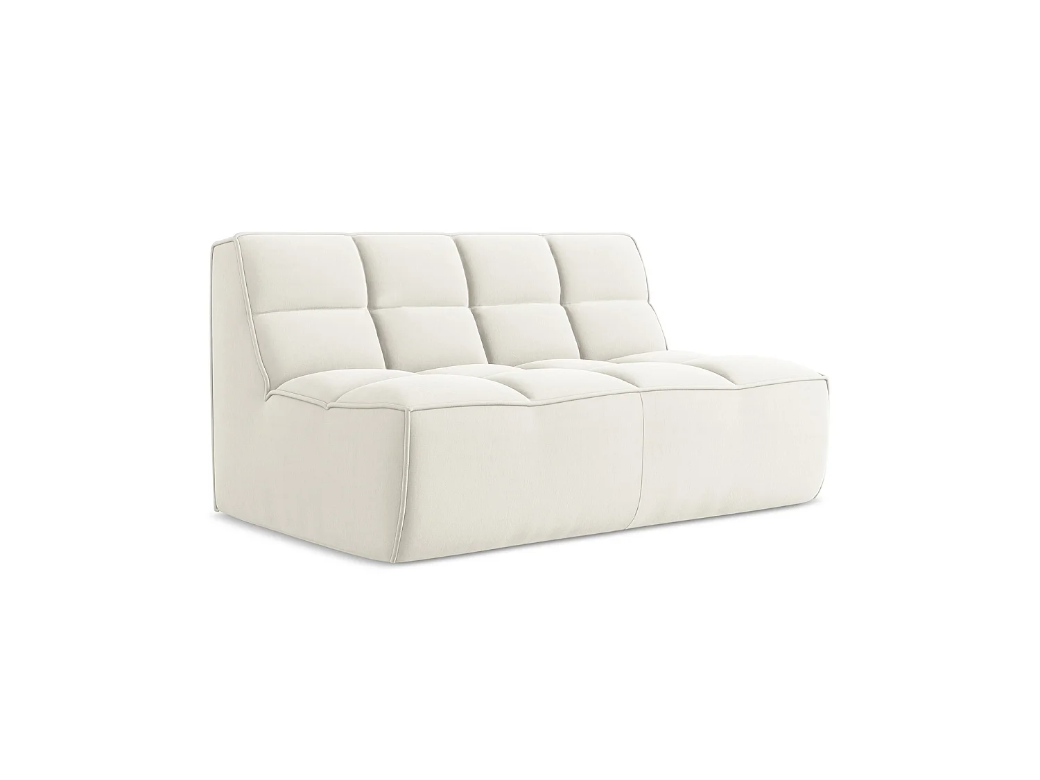 Modułowa sofa 2-osobowa - z tkaniny welwetowej - jasny beż - BELLUNO 3701472 - obrazek 1