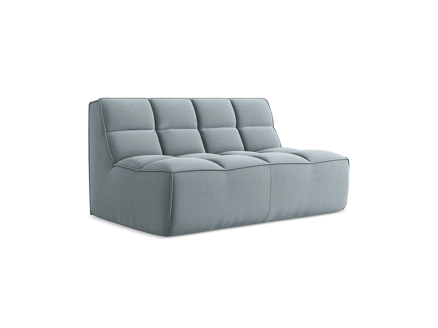 Modułowa sofa 2-osobowa - z tkaniny welwetowej - jasny niebieski - BELLUNO 3701567 - obrazek 1