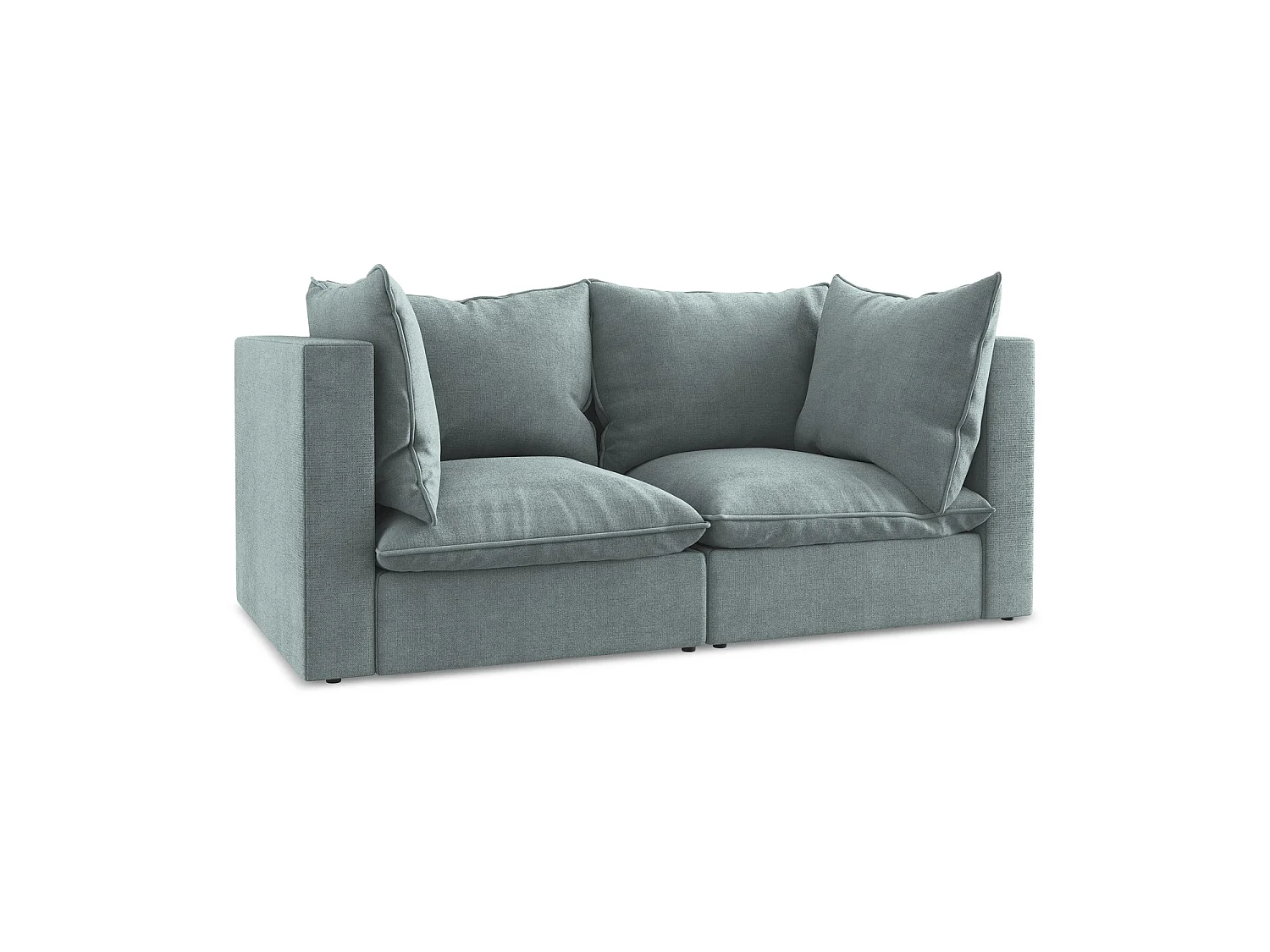2-osobowa kanapa modułowa – z tkaniny strukturalnej – jeans – RAVENNA 4218422