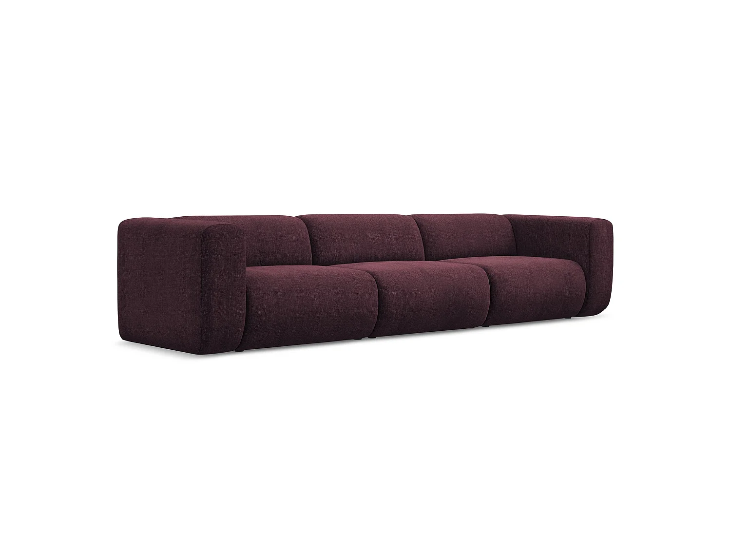 4-osobowa kanapa modułowa - z tkaniny szenilowej - bordo - BARI 3701711 - obrazek 1