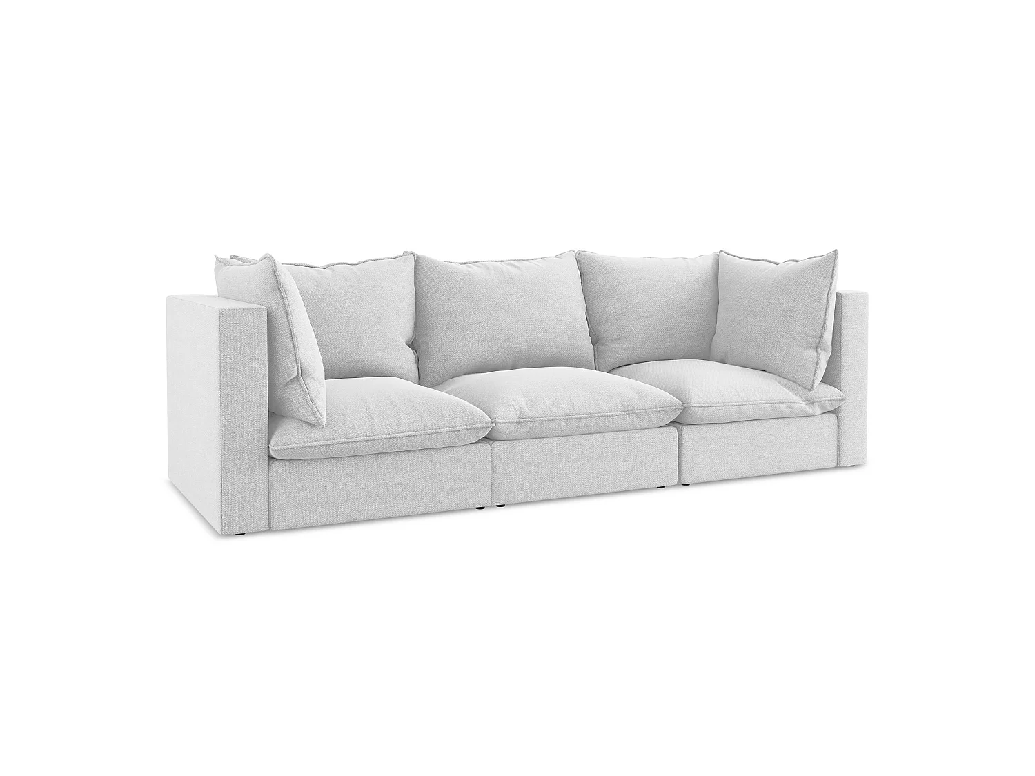 3-osobowa kanapa modułowa – z tkaniny bouclé – srebrny – RAVENNA 4218447