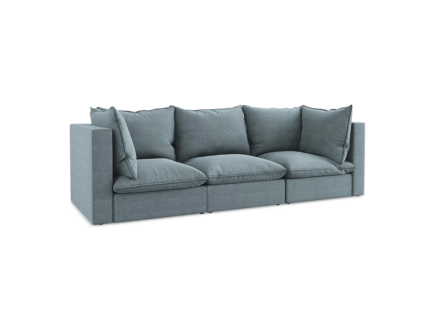 3-osobowa kanapa modułowa – z tkaniny bouclé – jeans – RAVENNA 4218449