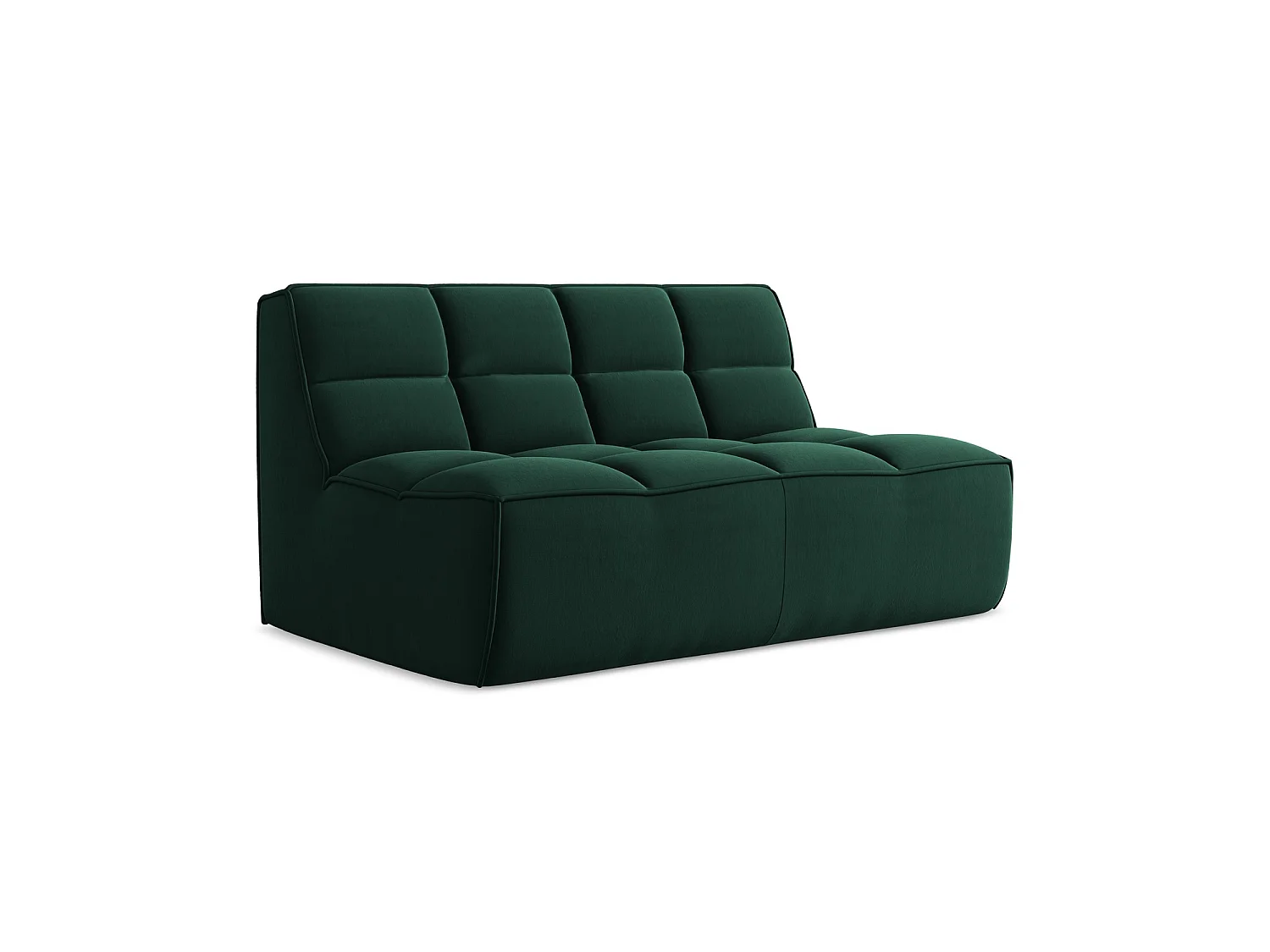 Modułowa sofa 2-osobowa - z tkaniny welwetowej - butelkowa zieleń - BELLUNO 3701820 - obrazek 1