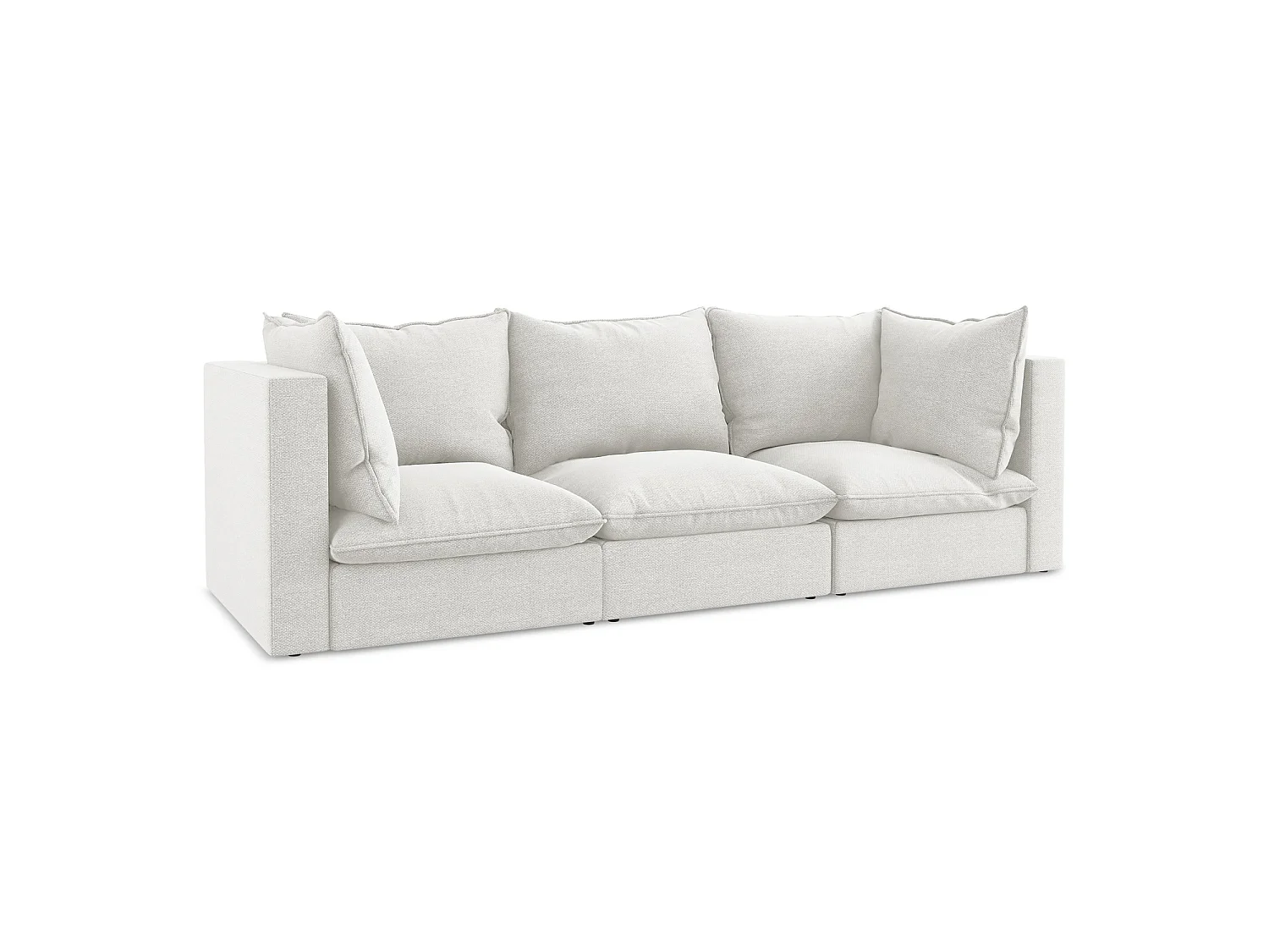 3-osobowa kanapa modułowa – z tkaniny bouclé – biały – RAVENNA 4218461
