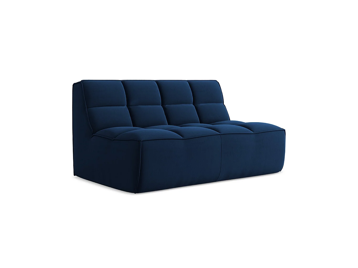 Modułowa sofa 2-osobowa - z tkaniny welwetowej - królewski niebieski - BELLUNO 3701842 - obrazek 1