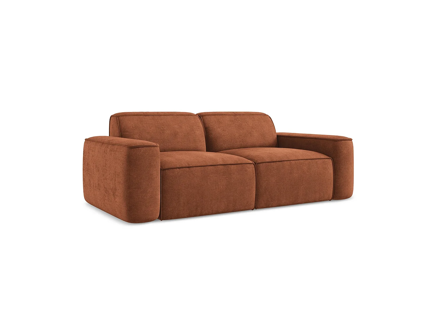 3-osobowa kanapa modułowa - z tkaniny szenilowej - terakota - MELISSA 4542268 - obrazek 1