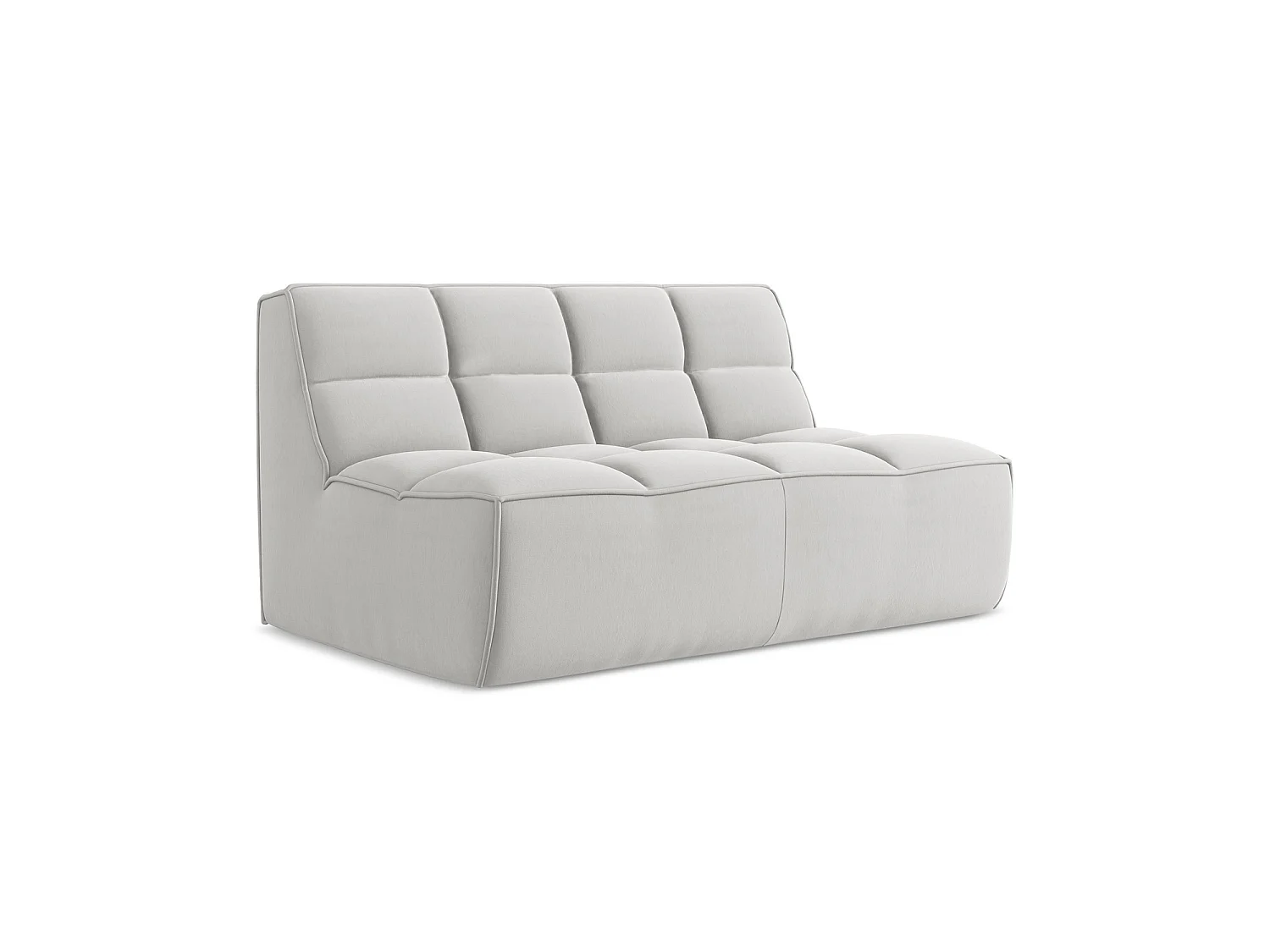 Modułowa sofa 2-osobowa - z tkaniny welwetowej - srebrny - BELLUNO 3702301 - obrazek 1