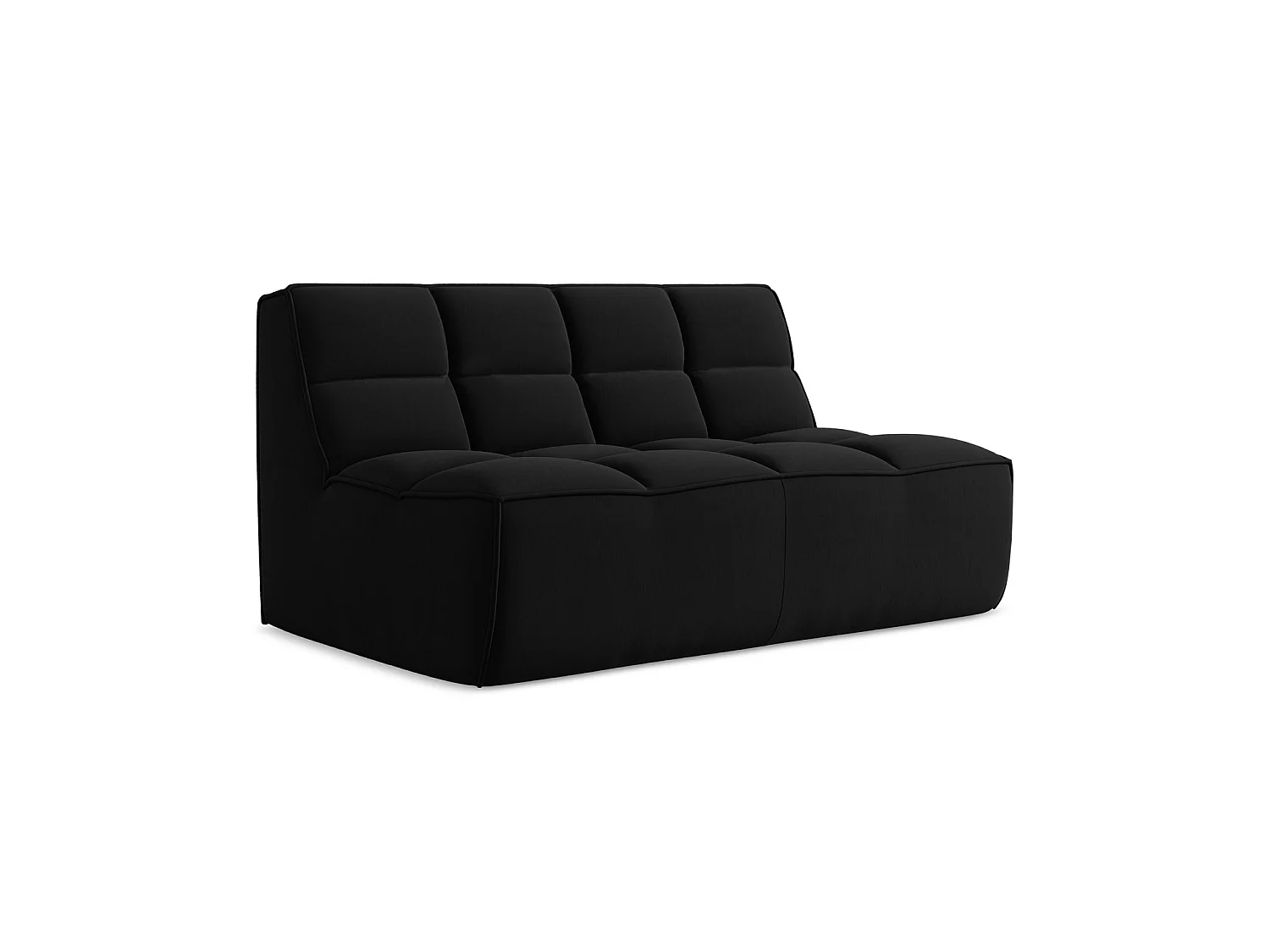 Modułowa sofa 2-osobowa - z tkaniny welwetowej - czarny - BELLUNO 3702255 - obrazek 1
