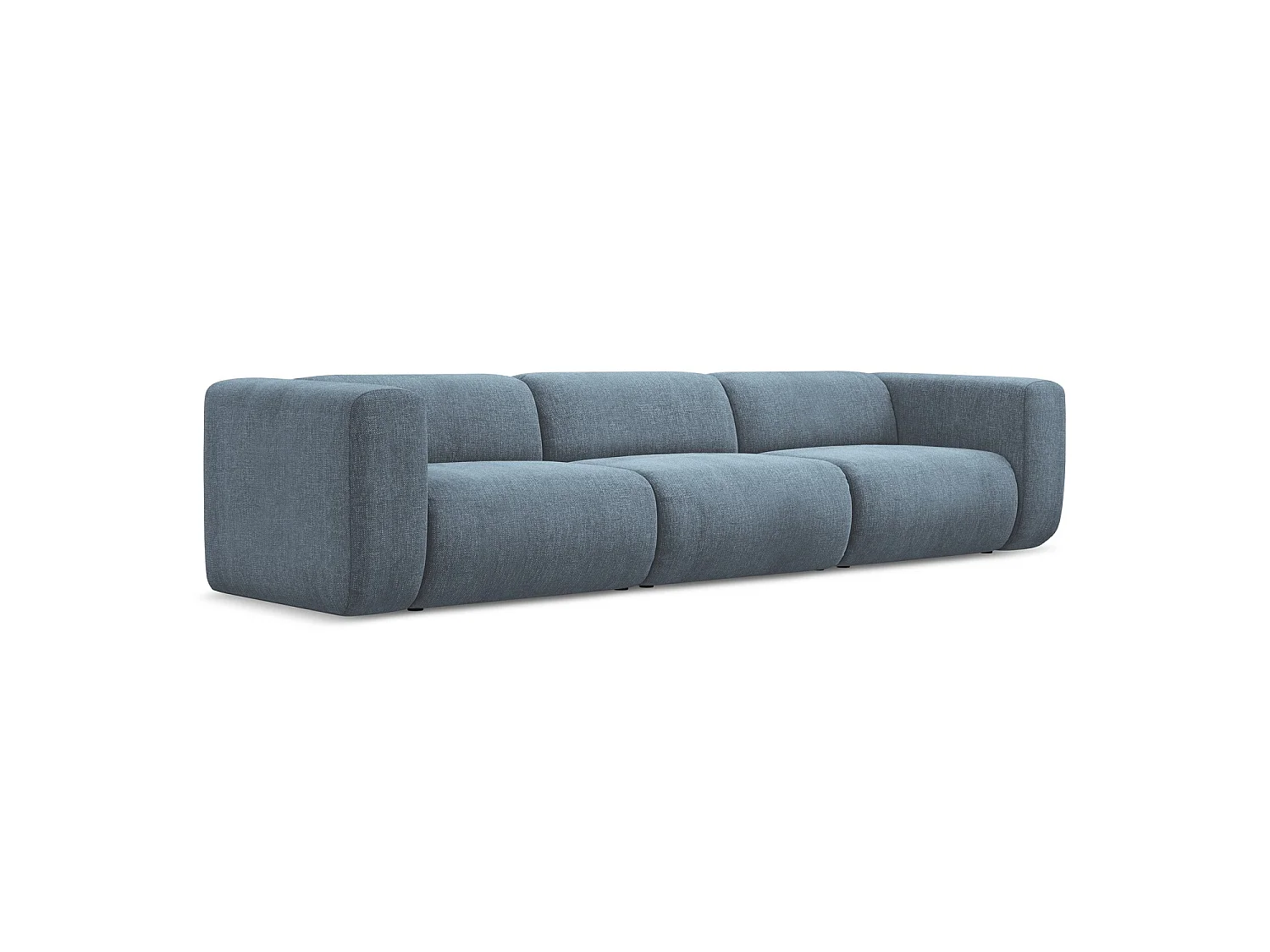 4-osobowa kanapa modułowa - z tkaniny szenilowej - jeans - BARI 3702222 - obrazek 1
