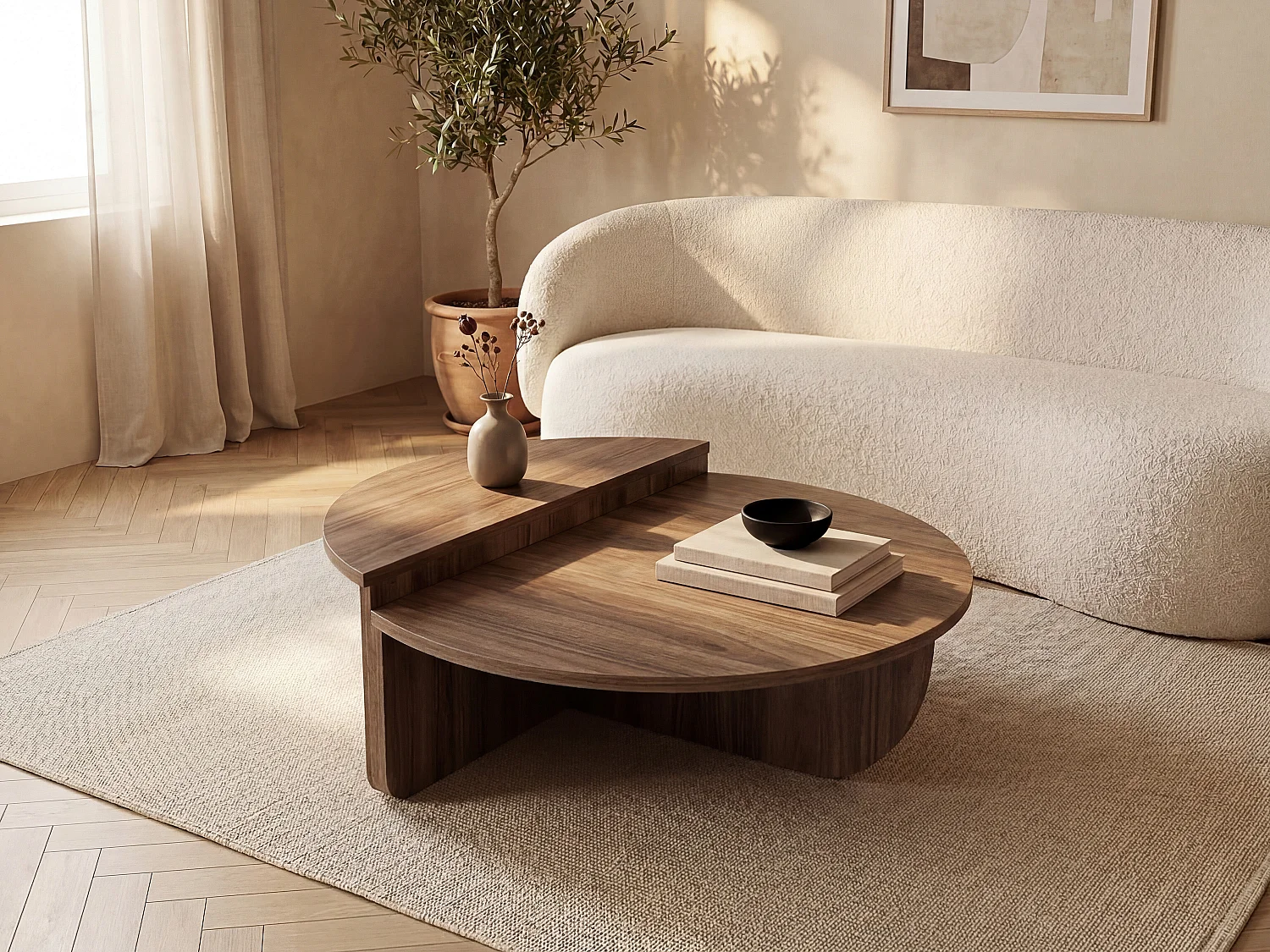Zestaw 2 stolików kawowych – Naturalny – ALOEVA 3489812