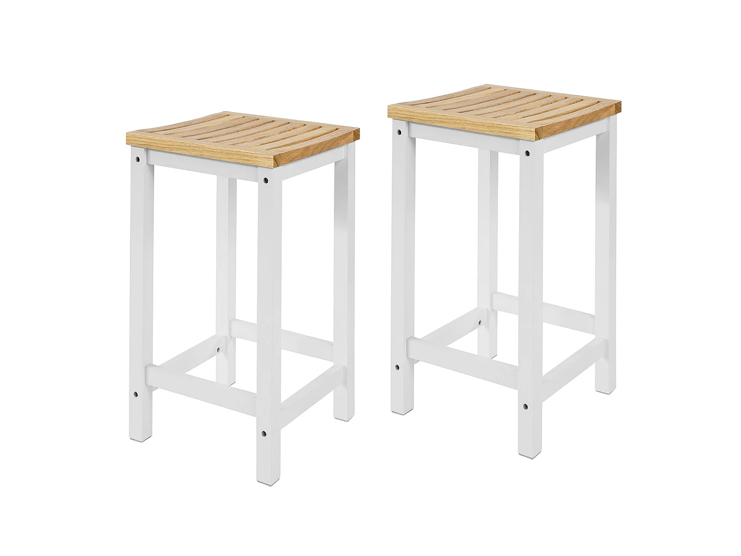 SoBuy Zestaw 2 stołków barowych Biały 35x35x60cm FST29-NWX2 1269883
