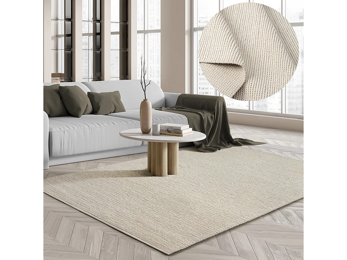 Dywan Premium Wool ręcznie tkanynaturalnej wełny, krem, 200 x 290 cm 5025924 - obrazek 1