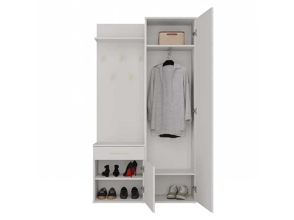 Garderoba Duo | Kaszmir | 100x35x180 cm | Szafa + Lustro + Wieszak + Szuflada + Szafka 3769841 - obrazek 1