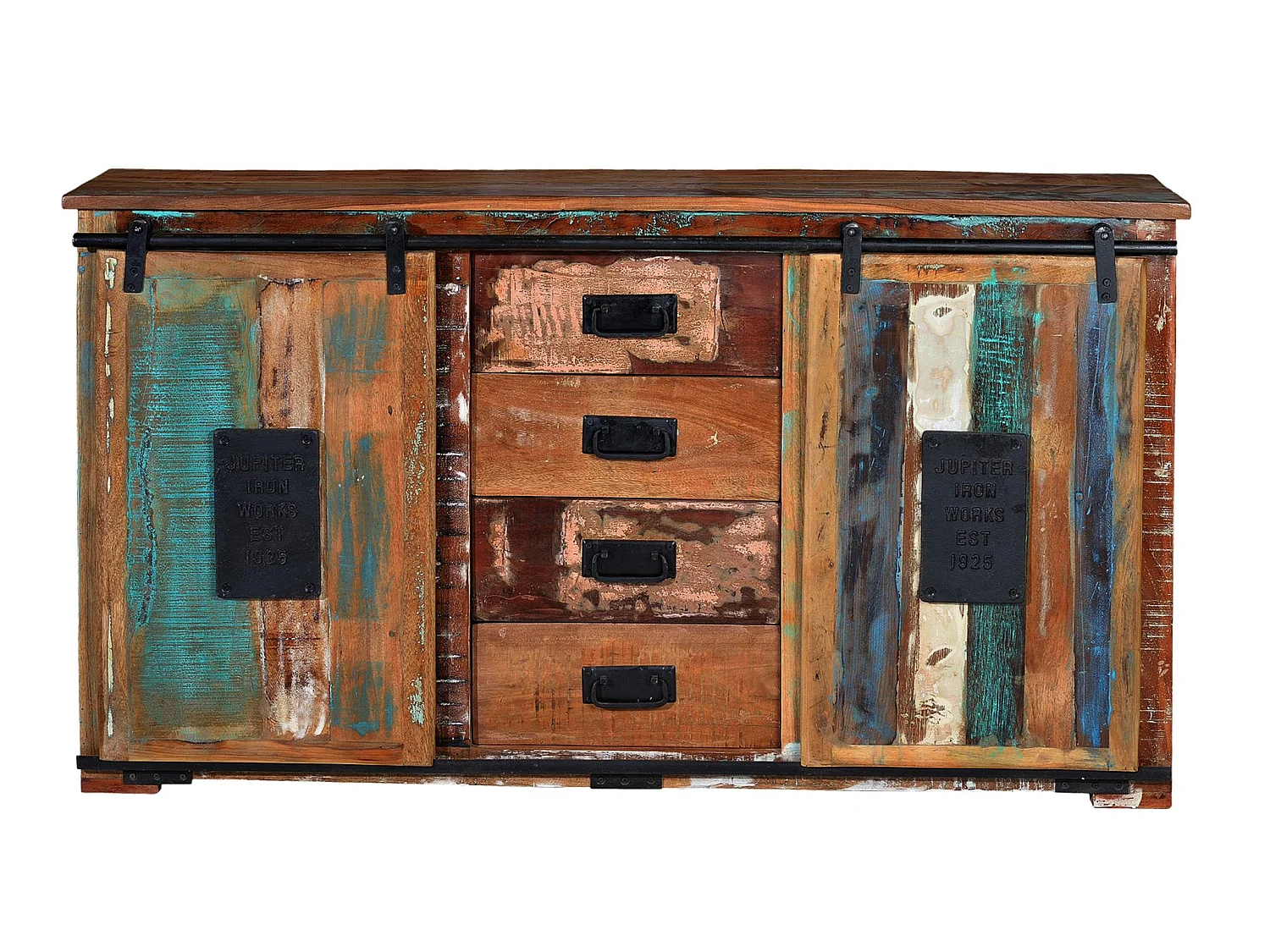 Komoda w stylu vintage industrialnym z drewna pochodzącego z recyklingu - 81x150x38 2732735 - obrazek 1