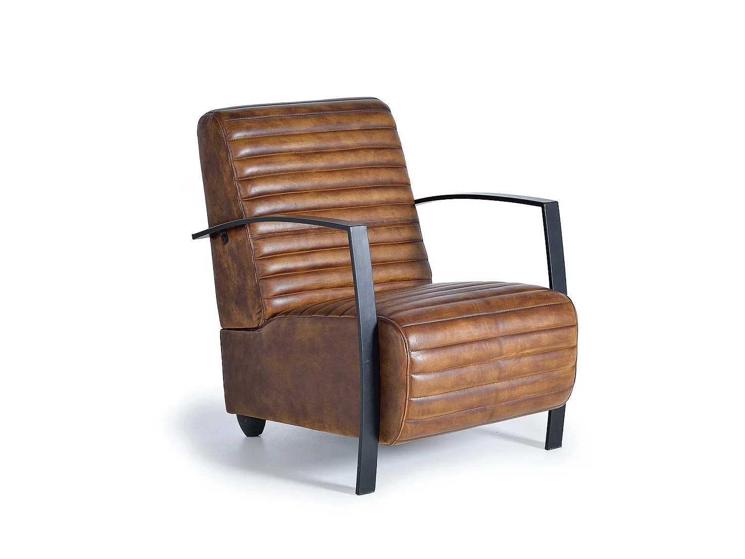 Fotel skórzany 75 cm w stylu vintage industrialnym - 82x75x82 571625 - obrazek 1