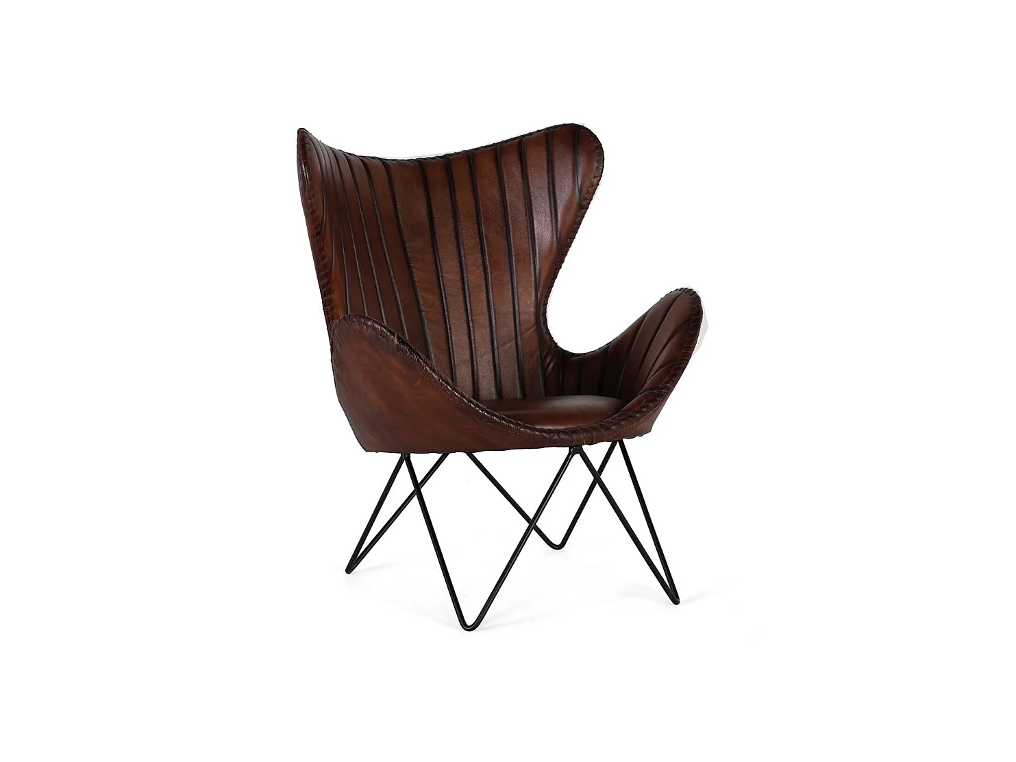 Fotel skórzany 83 cm w stylu industrialnym vintage - 100x83x77 2694655 - obrazek 1