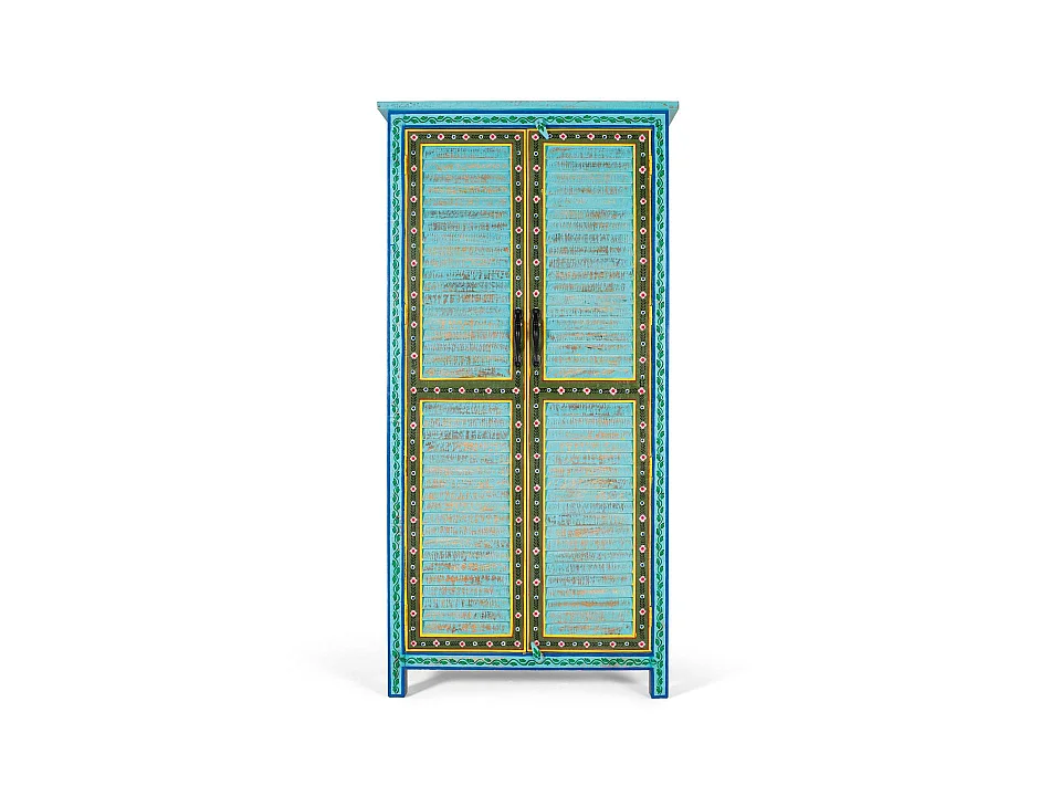 Armoire en bois de manguier au design rzemieślniczy hauteur 2 m 4137629
