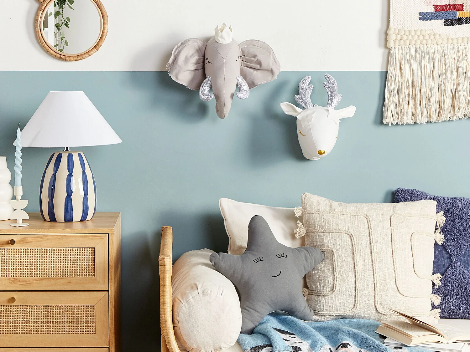 Dziecięca ozdoba ścienna Sarna SUZY Bawełna 29 cm Biały 705169