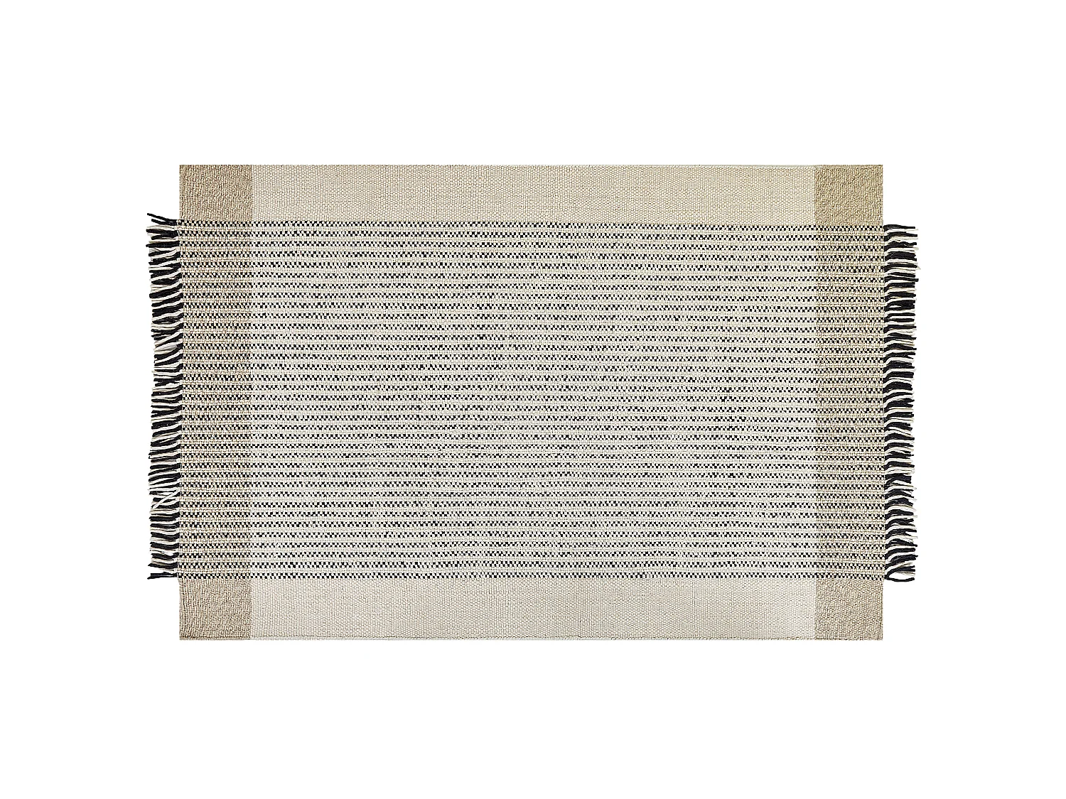 Dywan wełniany 140 x 200 cm beżowo-czarny DIVARLI 696657 - obrazek 1