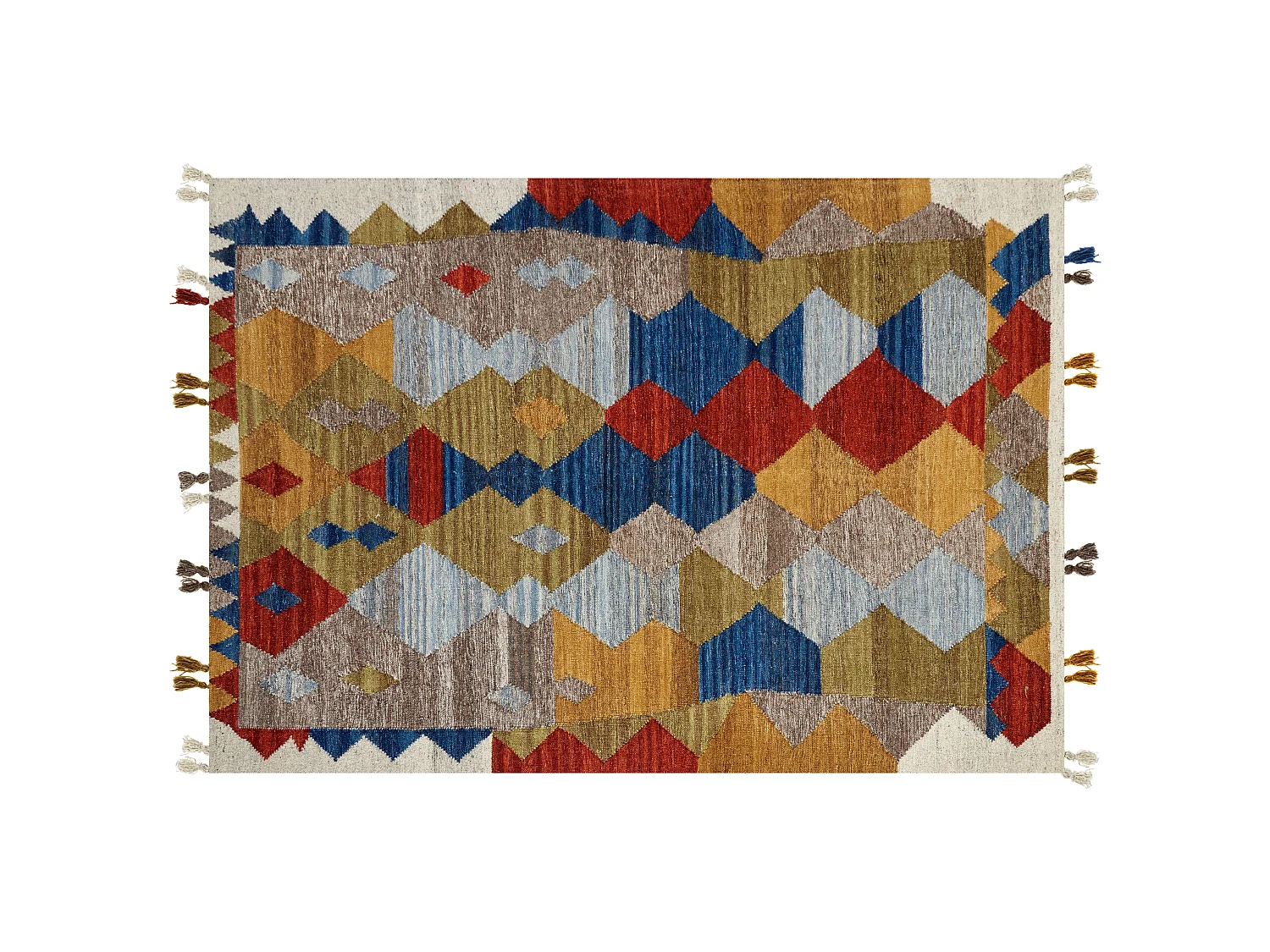 Dywan wełniany kilim 160 x 230 cm wielokolorowy ARZAKAN 1371347 - obrazek 1