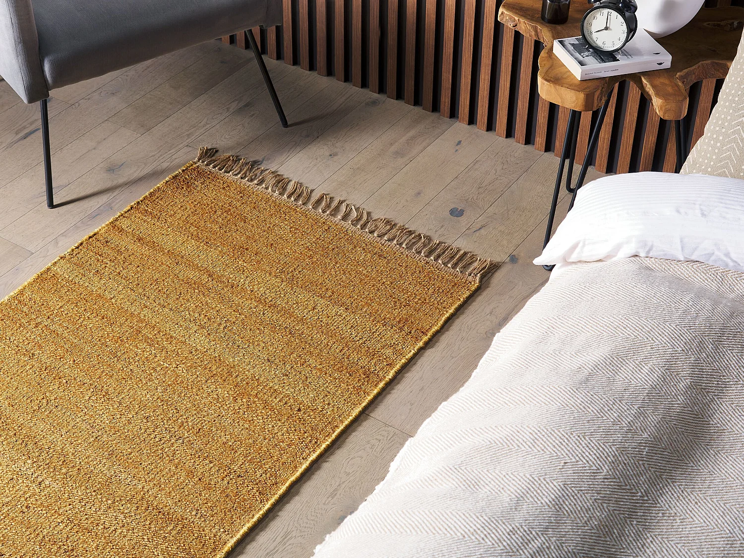 Dywan z juty 80 x 150 cm musztardowy LUNIA 687911 - obrazek 1