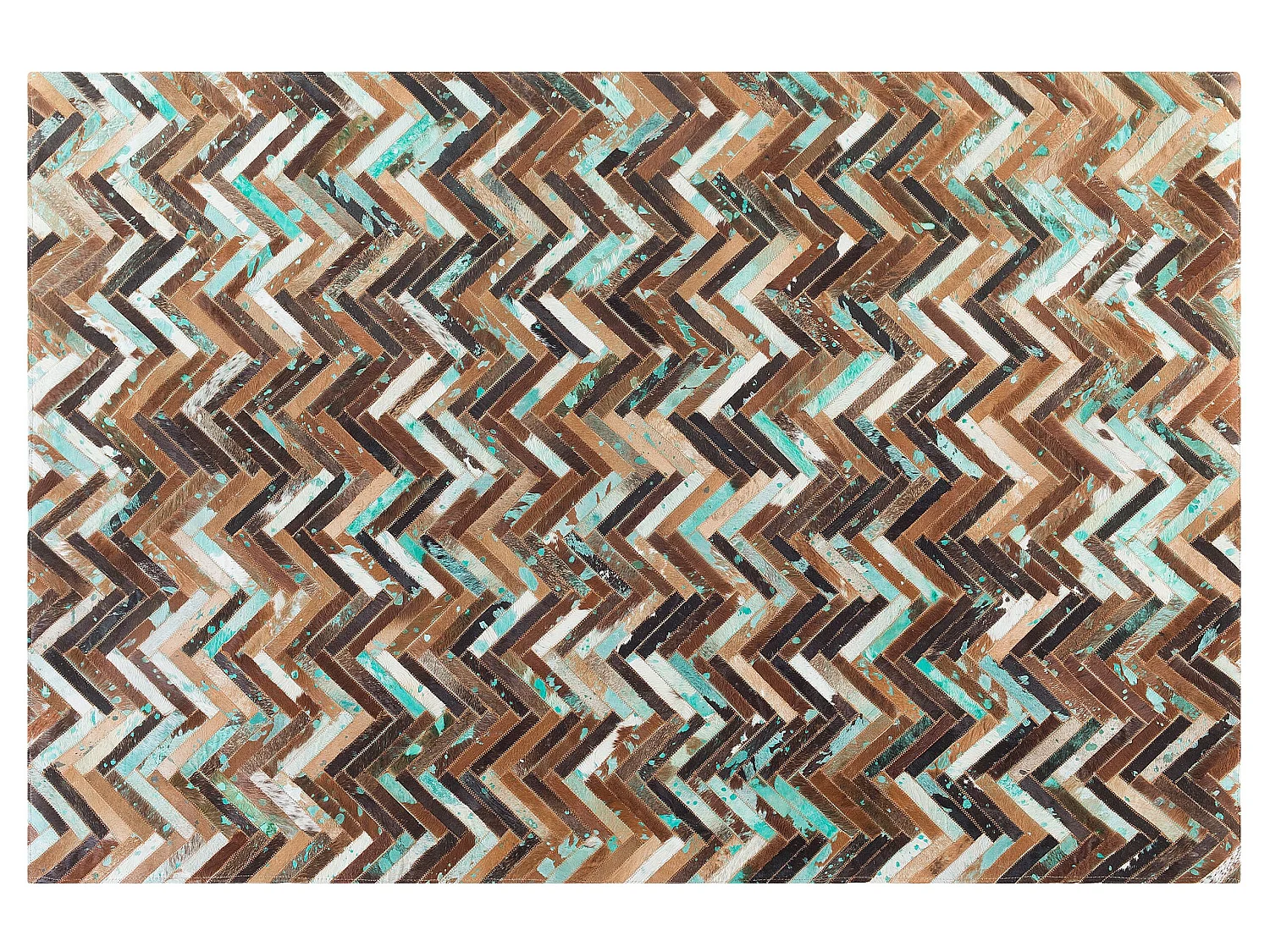 Dywan patchwork skórzany 140 x 200 cm wielokolorowy AMASYA 178061 - obrazek 1