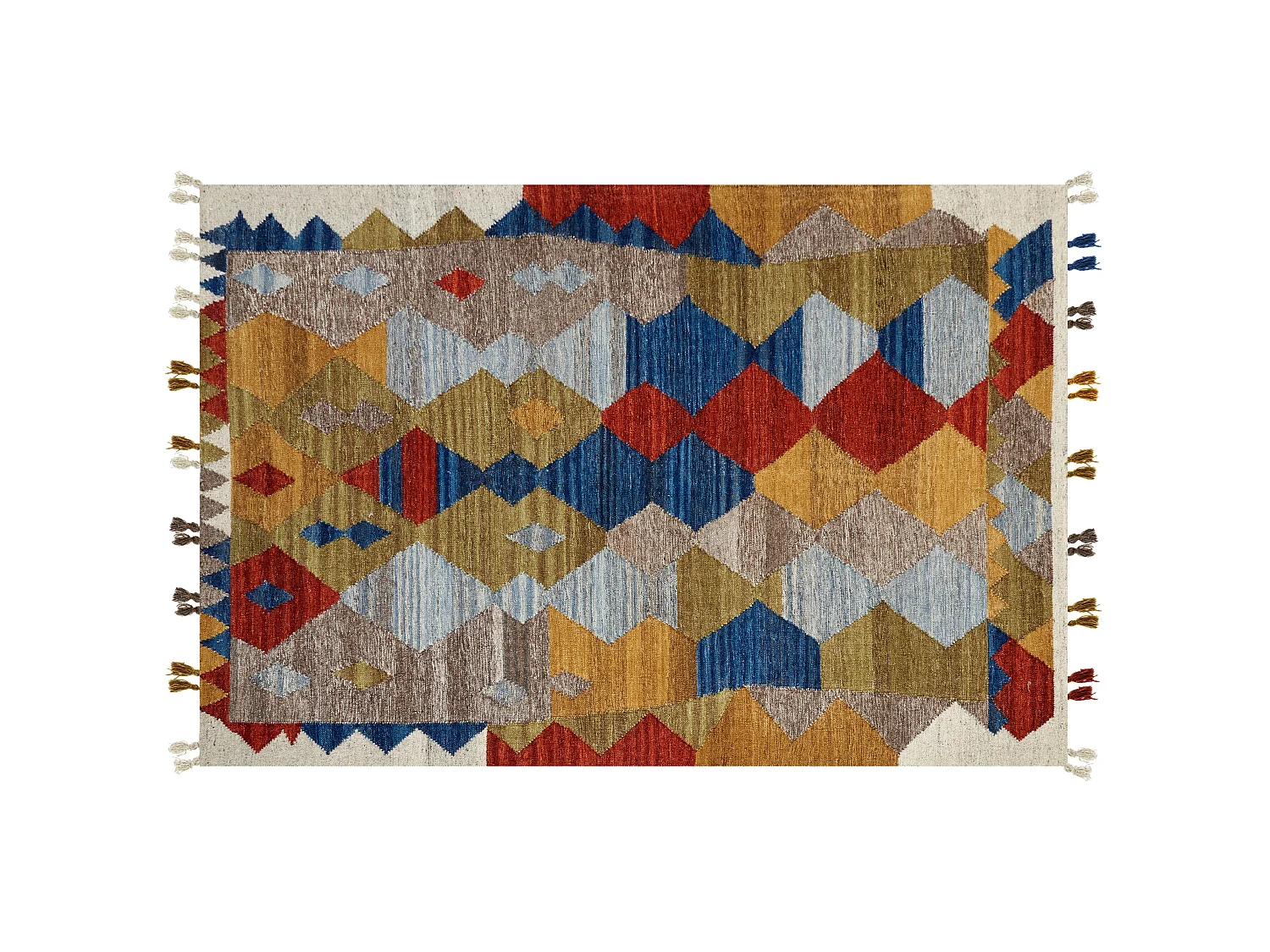 Dywan wełniany kilim 200 x 300 cm wielokolorowy ARZAKAN 1371381 - obrazek 1
