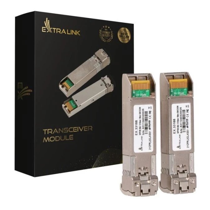 Moduł SFP28 25Gbps, LC/UPC Duplex, 1310nm, 10km, single mode, DOM Extralink SFP28 25G 2‑Pack - obrazek 1