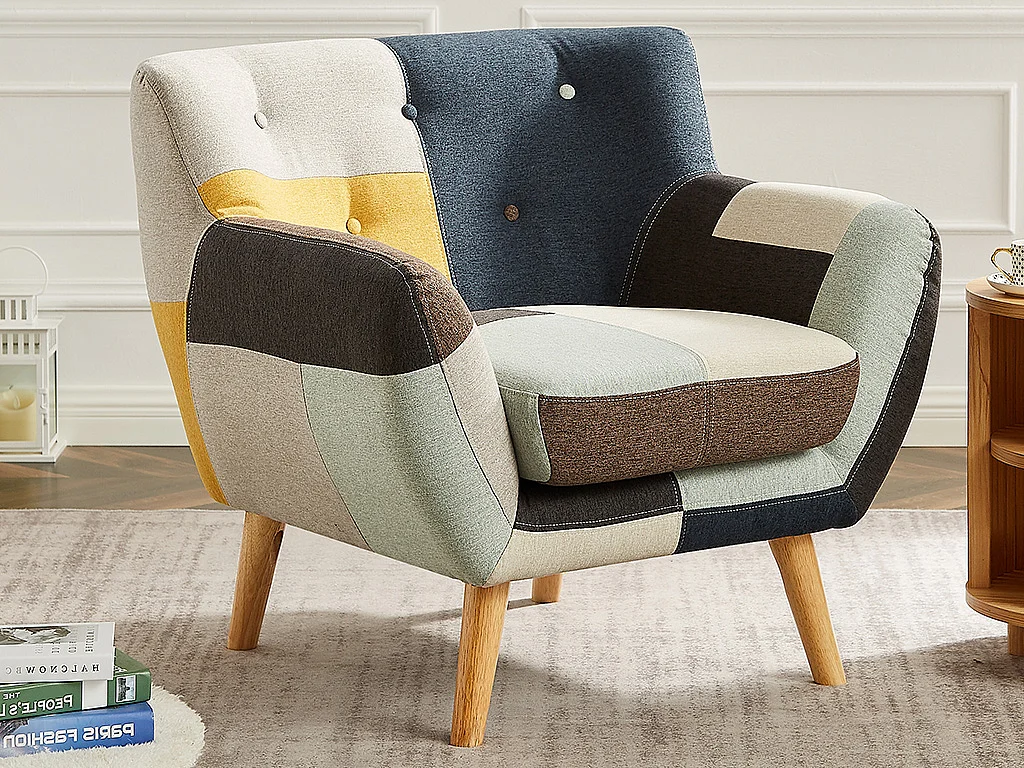 Fotel z tkaniny patchwork SERTI II 139135 - obrazek 1
