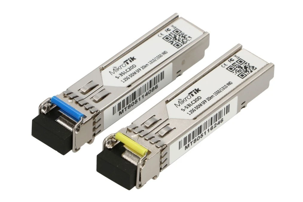 Moduł SFP 1,25Gb/s, 20km, Jednomodowy, Para (T1310nm/R1550nm) + (T1550nm/R1310nm) MikroTik S‑3553LC20D