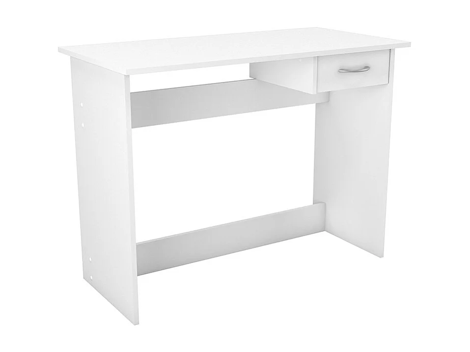 Białe biurko junior Alpin z szufladą do przechowywania, MDF, 100 cm, dla dziecka, produkcja francuska 558343