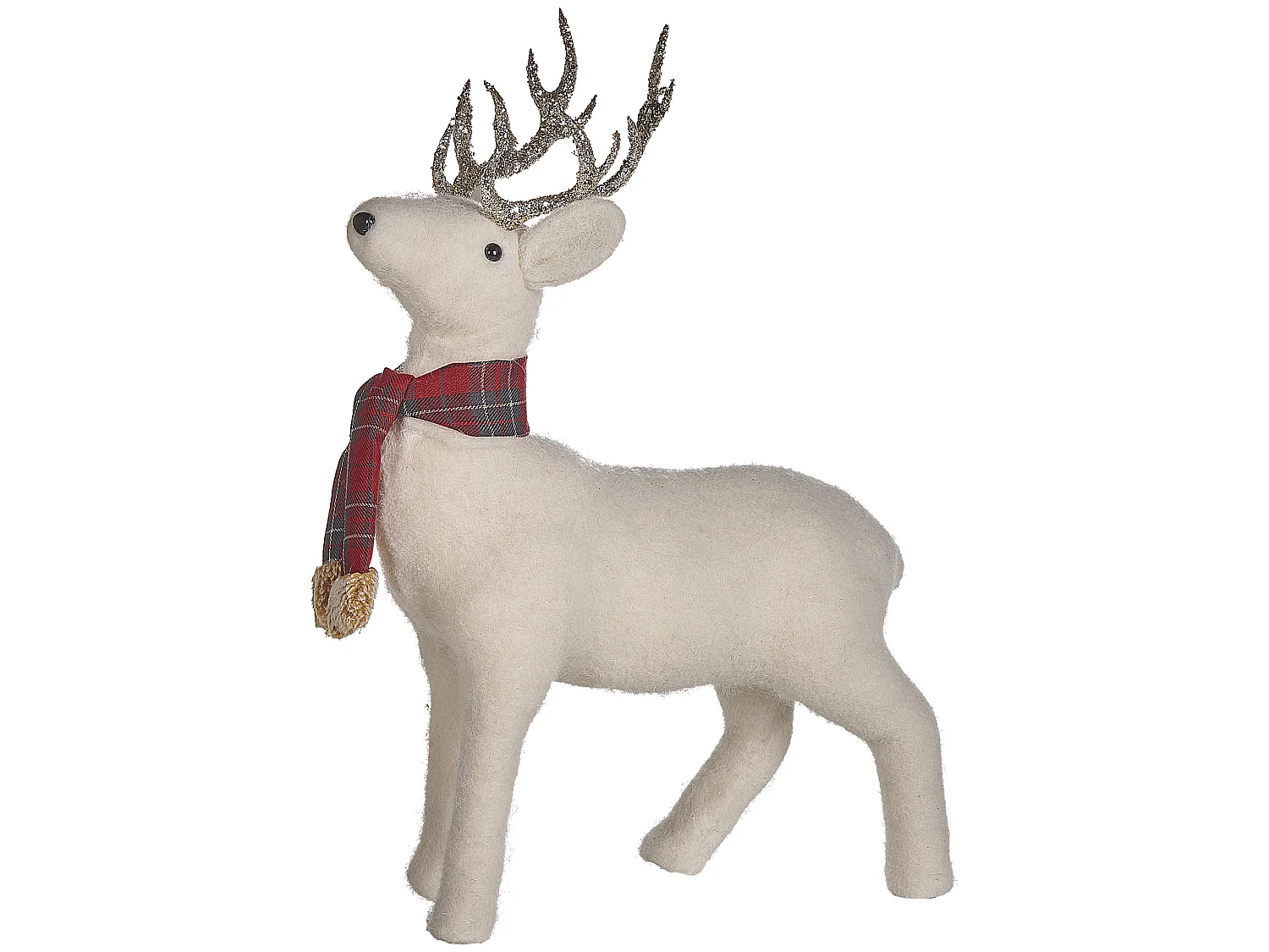 Figurka dekoracyjna renifer 48 cm biała MUSTOLA 455779 - obrazek 1