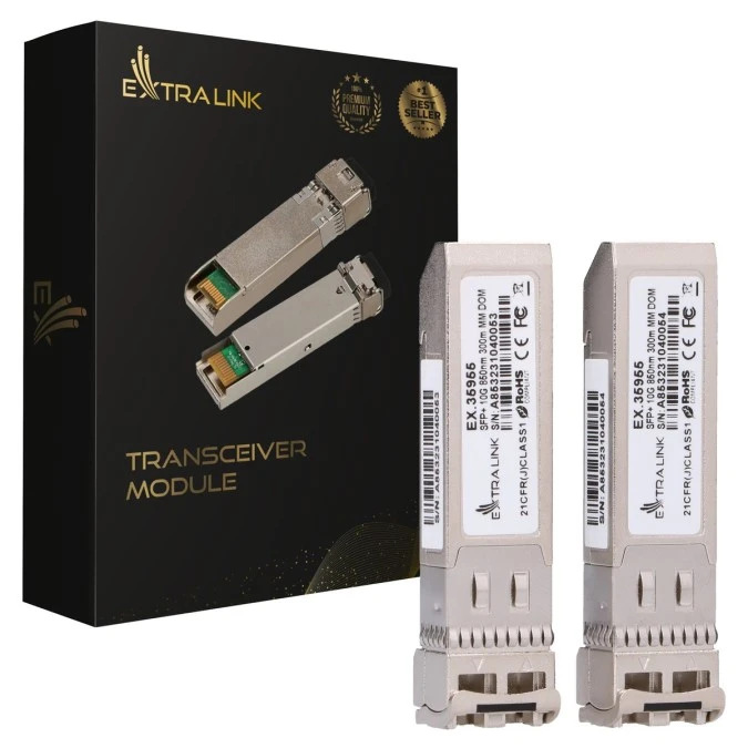 Moduł SFP+ 10Gbps, LC/UPC, 850nm, 300m, multi mode, DOM, Dedicated to HP/Aruba Extralink SFP+ 10G 2‑pack - obrazek 1