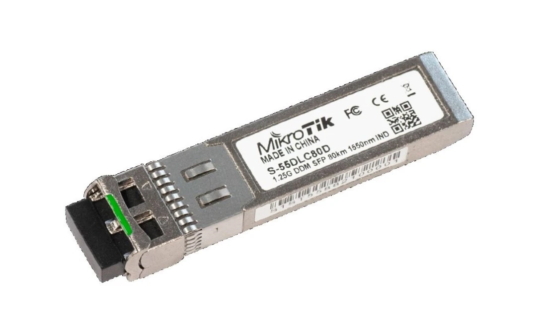 Moduł SFP 1,25Gb/s, 2x LC, 1550nm, 80km, DDM, Jednomodowy MikroTik S‑55DLC80D