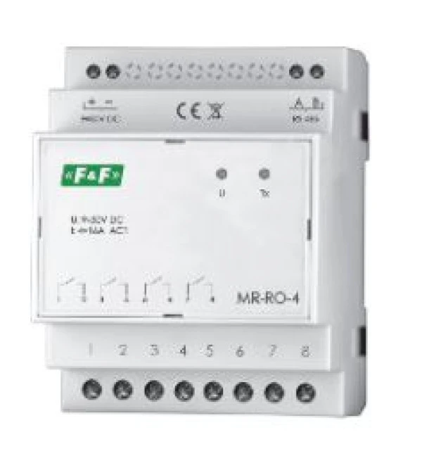 Moduł rozszerzeń wyjść Przekaźnikowych 4Z 16A z wyjściem MODBUS RTU MAX‑MR‑RO‑4 - obrazek 1