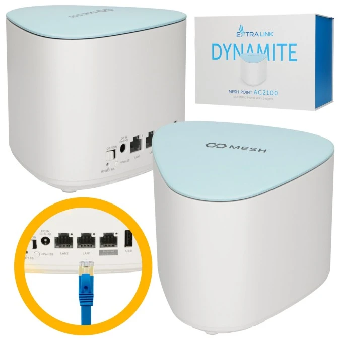 Moduł rozszerzający sieć Mesh AC2100, MU‑MIMO, Domowy System Mesh WiFi Extralink Dynamite C21