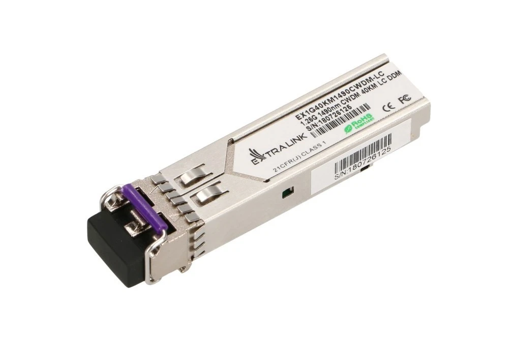 Moduł SFP CWDM 1,25Gbps, 1490nm, single mode, 40km, LC, DOM Extralink SFP 1.25G - obrazek 1