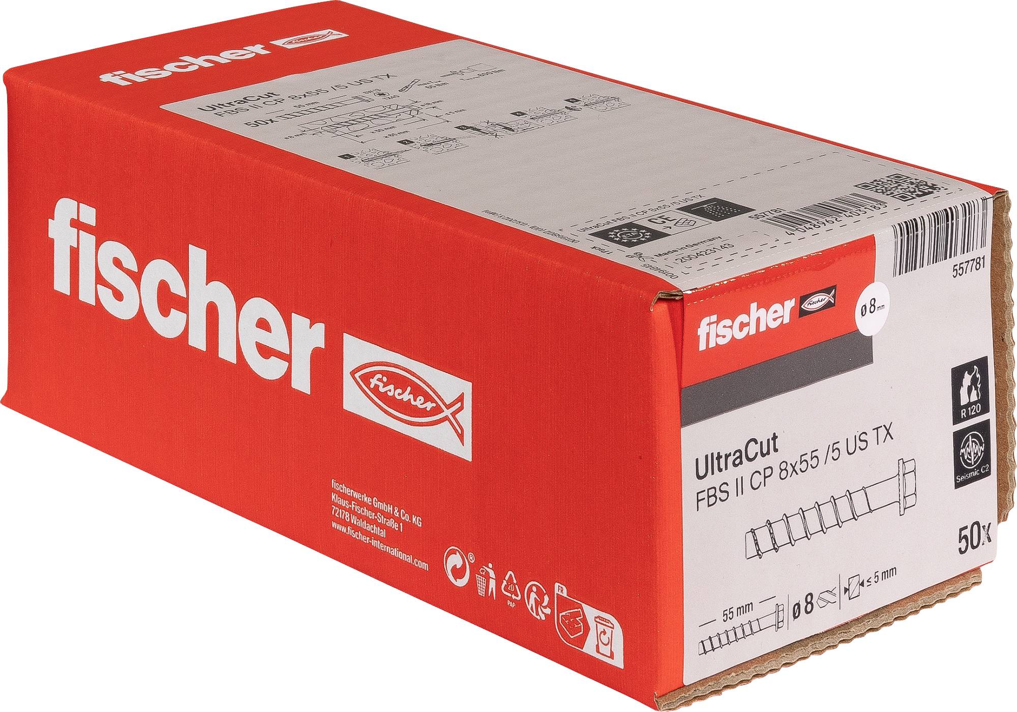 Fischer 543581 ULTRACUT FBS II 8x90 25/- SK A4 Śruba do betonu 50 szt. - obrazek 1