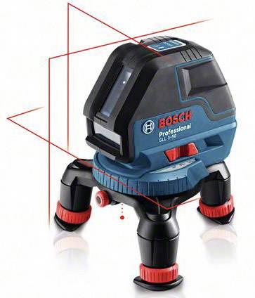 Laser liniowy Bosch Professional Kreuzlinienlaser GLL 3-50 mit Universalhalterung BM 1 0601063802 Maksymalny zasięg: 10
