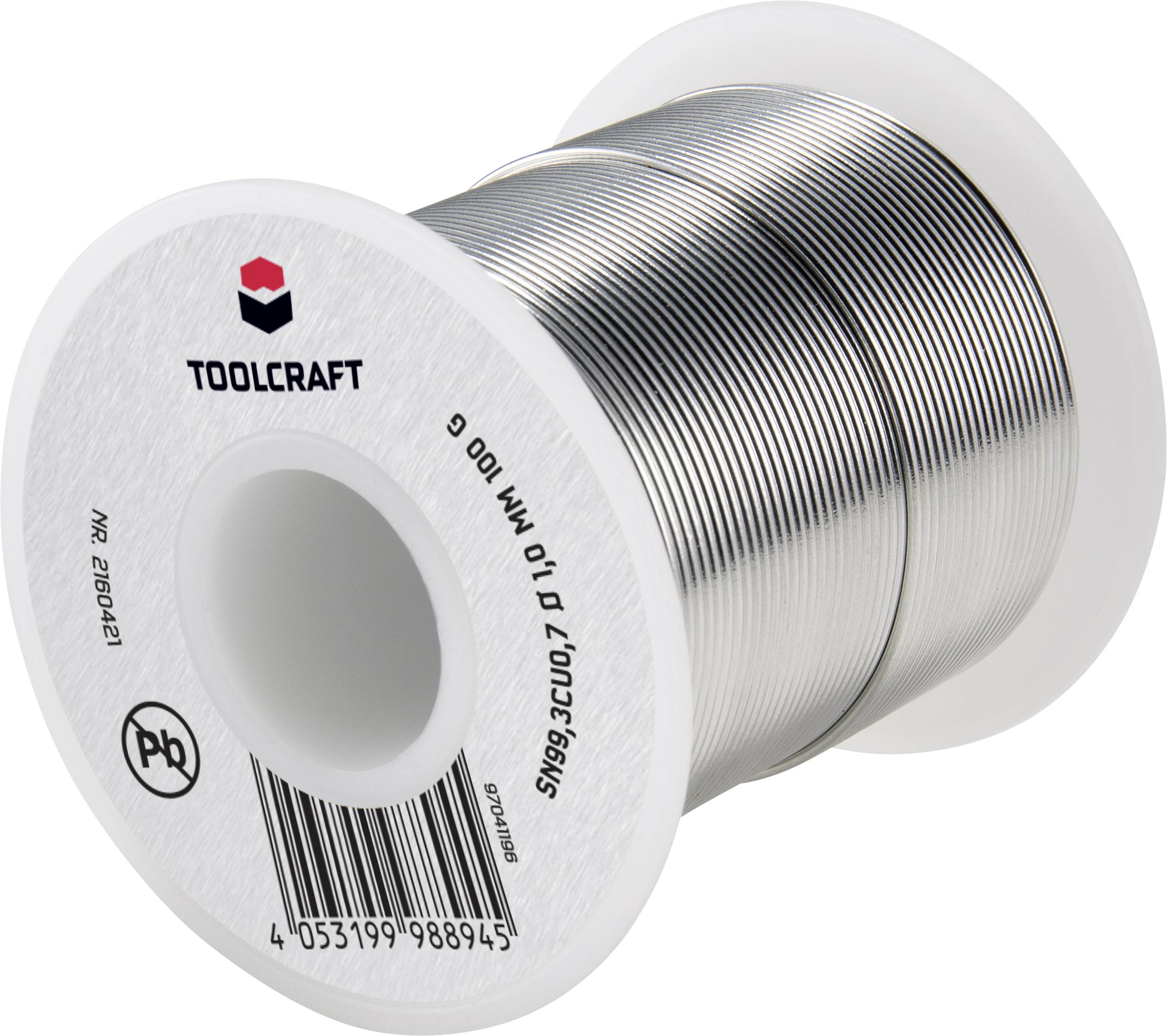 Cyna lutownicza bezołowiowa TOOLCRAFT TO-6481263 szpula Sn99,3Cu0,7 100 g - obrazek 1