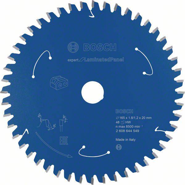 Tarcza tnąca Bosch Accessories Kreissägeblatt Ø 165x20x1,8mm 48 WZ HM Expert for Laminated Panel 165 x 20 mm 1 szt. - obrazek 1