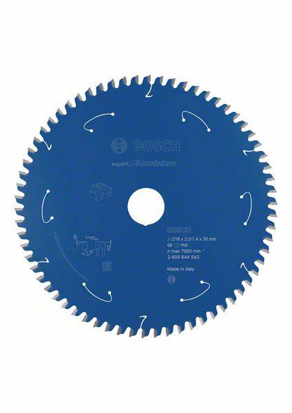 Tarcza tnąca Bosch Accessories Kreissägeblatt Ø 216x30x2,0mm 66 HLTCG HM Expert for Aluminium 216 x 30 mm 1 szt. - obrazek 1